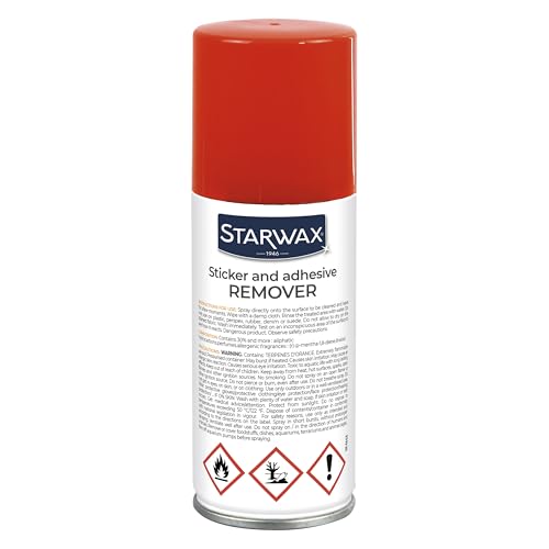 STARWAX - Residue & adhesive remover - Removes Stubborn Glue and Stains - Ideal Prior to Washing - Suitable for Textiles, Leather, Wood, PVC, Metal - Orange scent - 100ml
