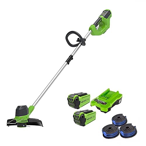 Greenworks Akku-Rasentrimmer 40V 30cm, 3er-Pack Spule mit 2X2Ah...