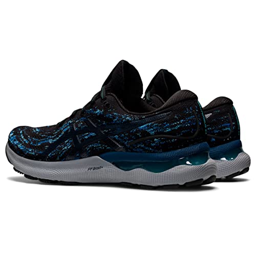 Image of ASICS Men's Gel-Nimbus 24 Mesh Knit Running Shoes, 11.5, Black /MAKO Blue