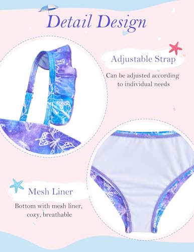 Image of ALISISTER Girls Swimsuit 3 Piece Bathing Suits Summer Bikini Tankini Sets with Cover Up Skirt for 4-12 Years