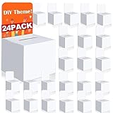 VOSIEN Raffle Box,24 Pcs Raffle Boxes with Slot,Cardboard Ballot Boxes and Removable Header for Collecting Business Card Voting Contest (White)