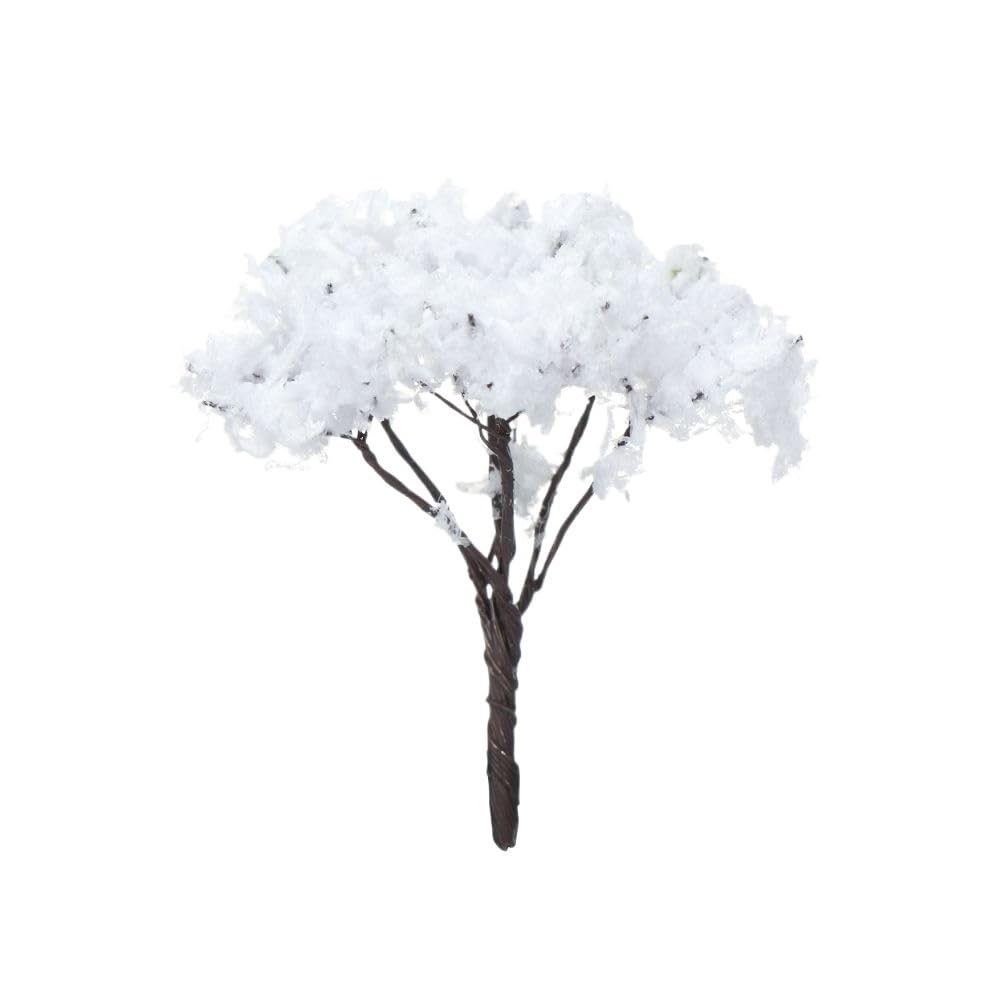 Landscape Greenery 5pcs Miniature Flower Tree Garden, 4cm Artificial Scenery Pink(White)