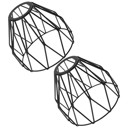 Image of Shades Metal Cage Lampshade Industrial Clamp on Metal Bulb Guard Cage Vintage Ceiling Fan Light Cover for Pendant Light