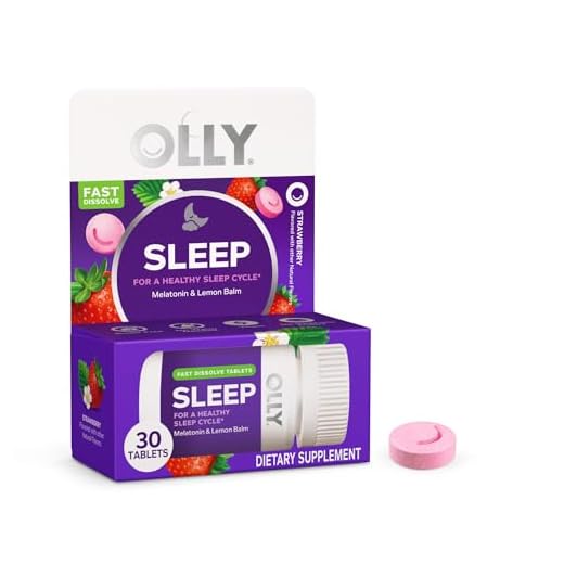 OLLY Sleep Fast Dissolves, 3mg Melatonin, Lemon Balm, Strawberry Flavor, 30 Day Supply - 30 Count
