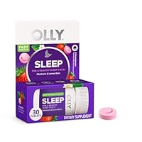 OLLY Sleep Fast Dissolves, 3mg Melatonin, Lemon Balm, Strawberry Flavor ...