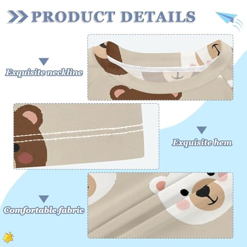 ALAZA Kids Rash Guard Boys Toddler Swim Shirts Short Sleeve Bear Oat Color UPF 50+ 3T3