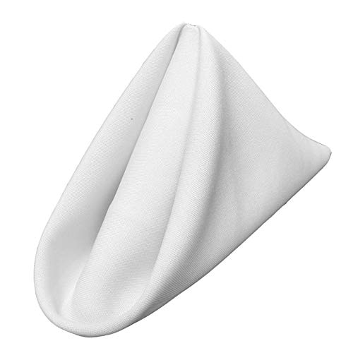 image for LA Linen 10-Pack Poly Poplin Napkin, Soft Cloth Napkins, Washable Reus