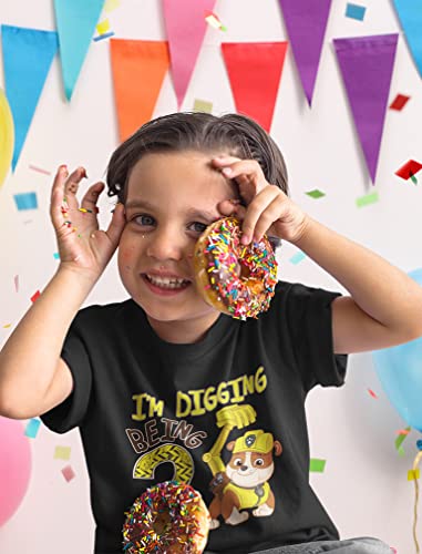 Paw Patrol Digging Being 2 T-Shirt - Rubble 2nd Birthday Shirt for Toddler Boys - Cute Construction Theme Gift2