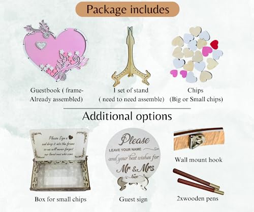 Image of Personalized Maple Tree Wedding Guest Book Alternative, Fall Leaf Drop Box | Rustic fall wedding guest book alternative; guests drop wooden leaf hearts into personalized maple tree keepsake box