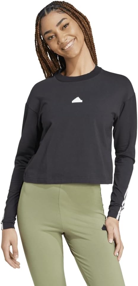 Adidas Womens Future Icon 3-Stripes Long Sleeve T-Shirt - Image 2