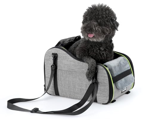 Pecute Assento de carro para cachorro console assento de reforço com apoio de braço para cachorro, a