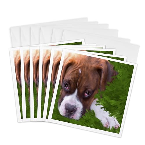 Cartes de vœux Boxer Puppy 3dRose pour célébrer vos moments en famille