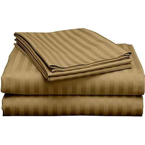 BEDDING ZONE Sheet Set Full XL Size, 1000 Thread Count 100% Egyptian Cotton Sheets Set - 18 Inch Deep Pocket Sheets - Breathable,Cooling & Soft Hotel Sheets Set - Super Soft Sheets Set - Taupe Solid Cover