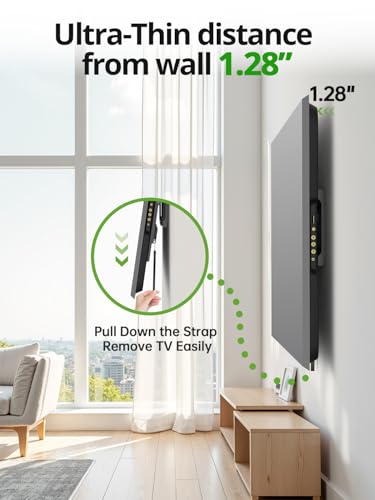 Image of USX MOUNT Tilting TV Wall Mount for Most 37 inch-95 inch Flat Curved Screen Television, TV Bracket with Max VESA 600x400mm up to 132lbs, Low Profile Tilt Mount for 16 inch, 24 inch Stud (Pack of 2)