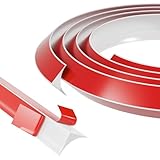 Listello autoadesivo in silicone per battiscopa e modanatura flessibile, per armadi, piani di lavoro, piatti doccia, pavimenti, piastrelle, pareti, soffitti angolari, 5 m (15 x 15 mm)