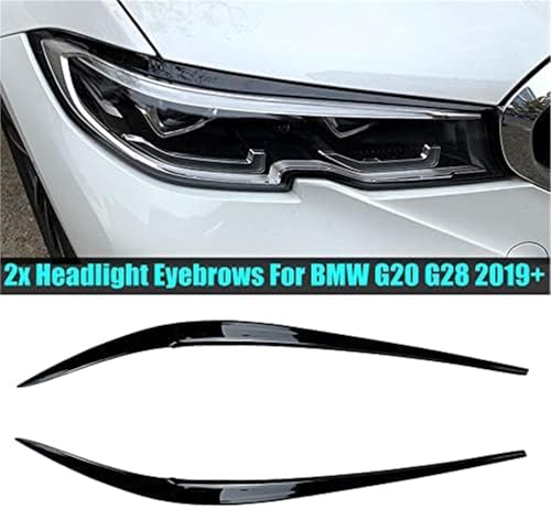Paupières de phare BMW G20 résistant aux UV : masquez les micro-rayures en ABS noir