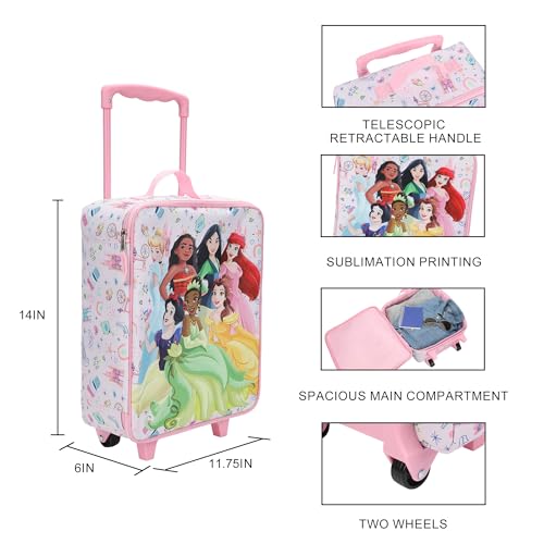 Disney Princess Group Shot & Icons 14" Youth Pink Pilot Case2