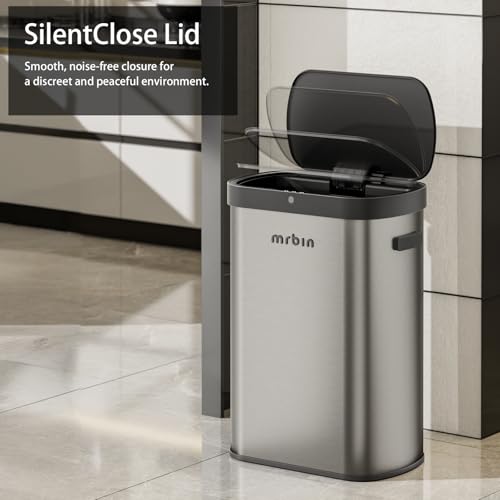 Caneca de basura rectangular de acero inoxidable 50 L miniatura 6