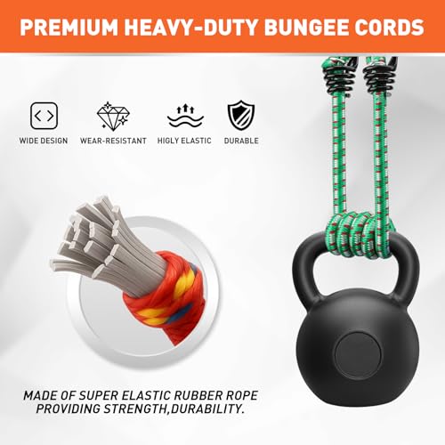 image for HORUSDY 21 - Piece Bungee Cord Set with Hooks & Straps, 10”/18”/24