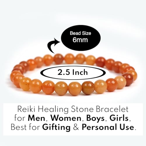 Image of Reiki Crystal Products Natural Crystal Stone Bracelet 6 mm Round Beads for Men & Women | Gemstone Jewellery Bracelet | Reiki Charged | Multiple Stone Variants Available