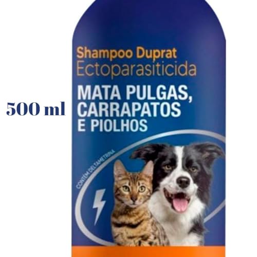 Shampoo Antipulgas Ectoparasiticida Duprat 500ml para Cachorros e Gatos Pulgas Carrapatos Piolhos