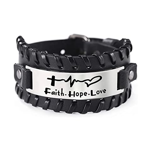 NIGHTCRUZ Religious Christian Leather Bracelet Cover