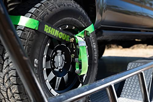 image for Rhino USA Car Tie Down Straps for Trailers with J Hooks (4-Pack) - 2 I