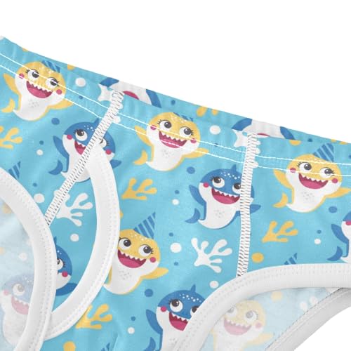 Boys' Exclusive Briefs Toddler Underwear 95% Combed Cotton Boxerbriefs 2T Cartoon Shark Pattern 984