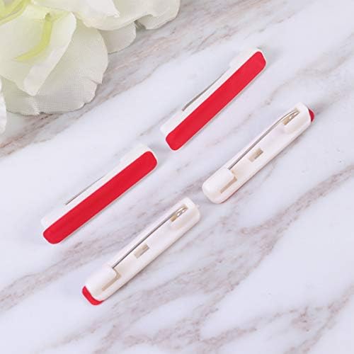 Healifty 100pcs Safety Bar Pins with Adhesive Sticky Back Safety Pins DIY ID Badge Name Tags Crafting Parts (White, Size M)