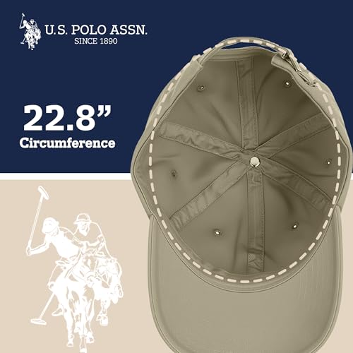 Image of U.S. Polo Assn. Small Pony Logo Baseball Hat, Adjustable Cap Khaki