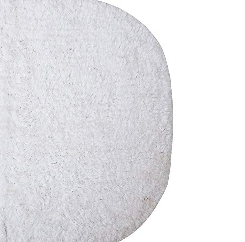 Image of THE HOME TALK Cotton Bathmats | Water Absorbent Runners | Regular Striped Rugs | Floor Mats for Kitchen, Bathroom | Ultra Soft Mats | Non-Slip | Pack of 1 | 40 x 60cm | White