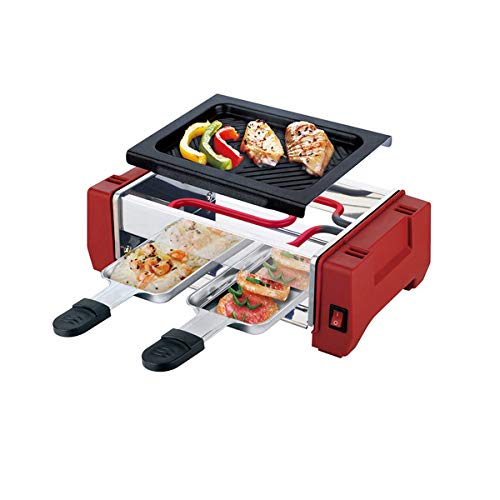 HAZYJT Tischgrill Raclette Grill 2 4 Personen Antihaft-Beschichtung 700 W Leistung Integrierter Pfännchenablage… – Bild 3