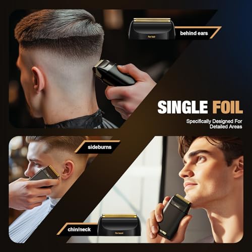 Image of SUPRENT PRO Mens Foil Shaver Professional, Portable Men's Facial Hair Groomer Magnetic Blade,Electric Razors for Men(Black)