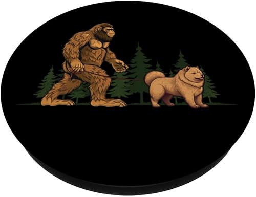 Miniatura 2 de Funny Chow Chow Bigfoot Dog Walking Dog Mom Dad Kids PopSockets Swappable PopGrip