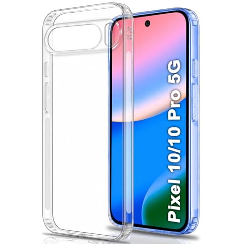 Image of TheGiftKart Back Cover Soft Case for Google Pixel 10 /10 Pro | Best Camera Protection | Inbuilt Dust Plugs & Anti-Slip Grip | Ultra Clear Slim Case Cover for Pixel 10 /10 Pro (Silicone, Transparent)