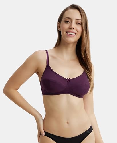 Image of Jockey 1615 Women Wirefree Non Padded Super Combed Cotton Elastane Stretch Full Coverage Everyday Bra with Soft Adjustable Straps