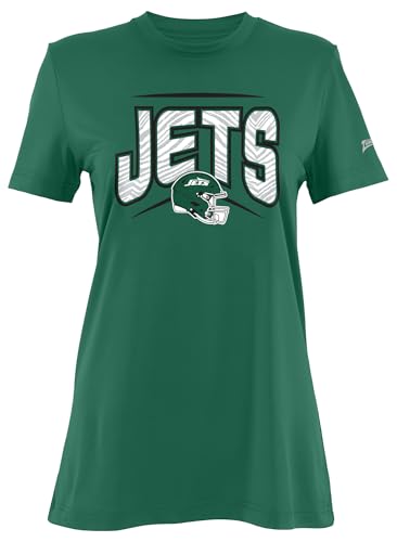 Zubaz NFL Women's Quarterback Primary Team Color Short Sleeve T-Shirt, New York Jets, Small