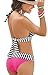 Lovewhitewolf Girl's 2pcs Set Polka Dots Padded Bra Swimwear Top Red Line BikiniBlackSmall
