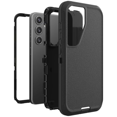 Image of Case for Galaxy S24 FE, Heavy-Duty Tough Rugged Shockproof Drop Protective Cover Cases for Samsung Galaxy S24 FE, Black