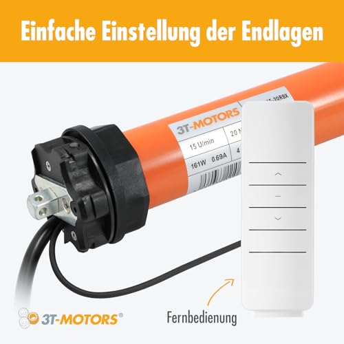 Funk-Rollladenmotor 3T-Motors 3T45-20RBX mit 20 Nm und 40 kg Zugkraft