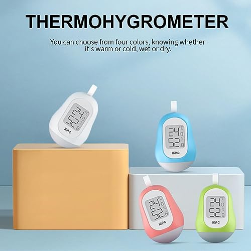 Digitales Raumthermometer-Hygrometer, Mini-Temperaturmesser und Luftfeuchtigkeitsmonitor mit großem LCD-Bildschirm, für das Gewächshaus im Home Office (Batterie im Lieferumfang enthalten). Grün – Bild 3