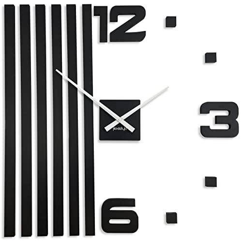 Horloges murales 3D DIY - en Bois de chêne - Grande Horloge Murale - 100 cm - Horloge Murale 3D Sticker Mural - Décoration pour Bureau, Salon, Chambre à Coucher XXL...