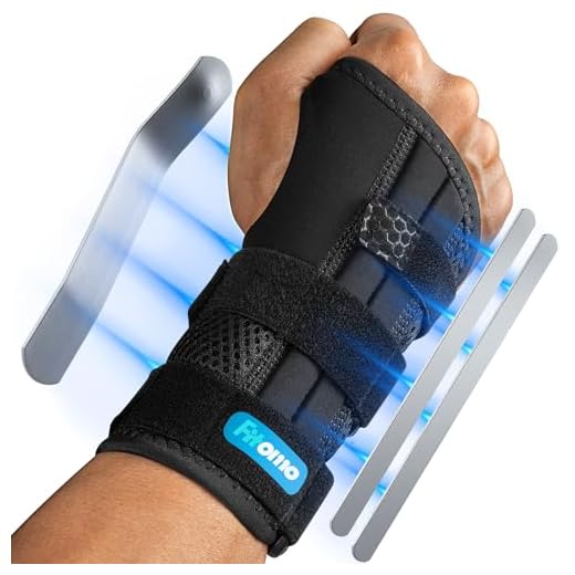 Fitomo Muequera Tendinitis Mueca con 3 Férulas y Apertura del Pulgar Suave, Férula Túnel Carpiano para Noche, Muequera Metacarpiana Ortopedica para Esguince Artritis, 1 Unidad, Derecha