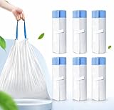 RMAN 90 Piezas Bolsas Arenero Gatos con Cordón Grande Bolsa Basura para Arenero Gatos Autolimpiable, Resistentes a Líquidos y Rasgaduras, Antiolor, 50 x 45 cm, 6 Rollos