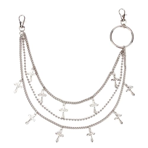 Pants Chain for Men Jean Chains for Women Y2K Star Jean Pocket Chain for Pants Biker Hip Punk Chains Silver Y2K Jewelry for Women Accessory Trendy Fashion for Music Festival Concert Cosplay (C-S) by Yukymui - Used condition - US$3.68