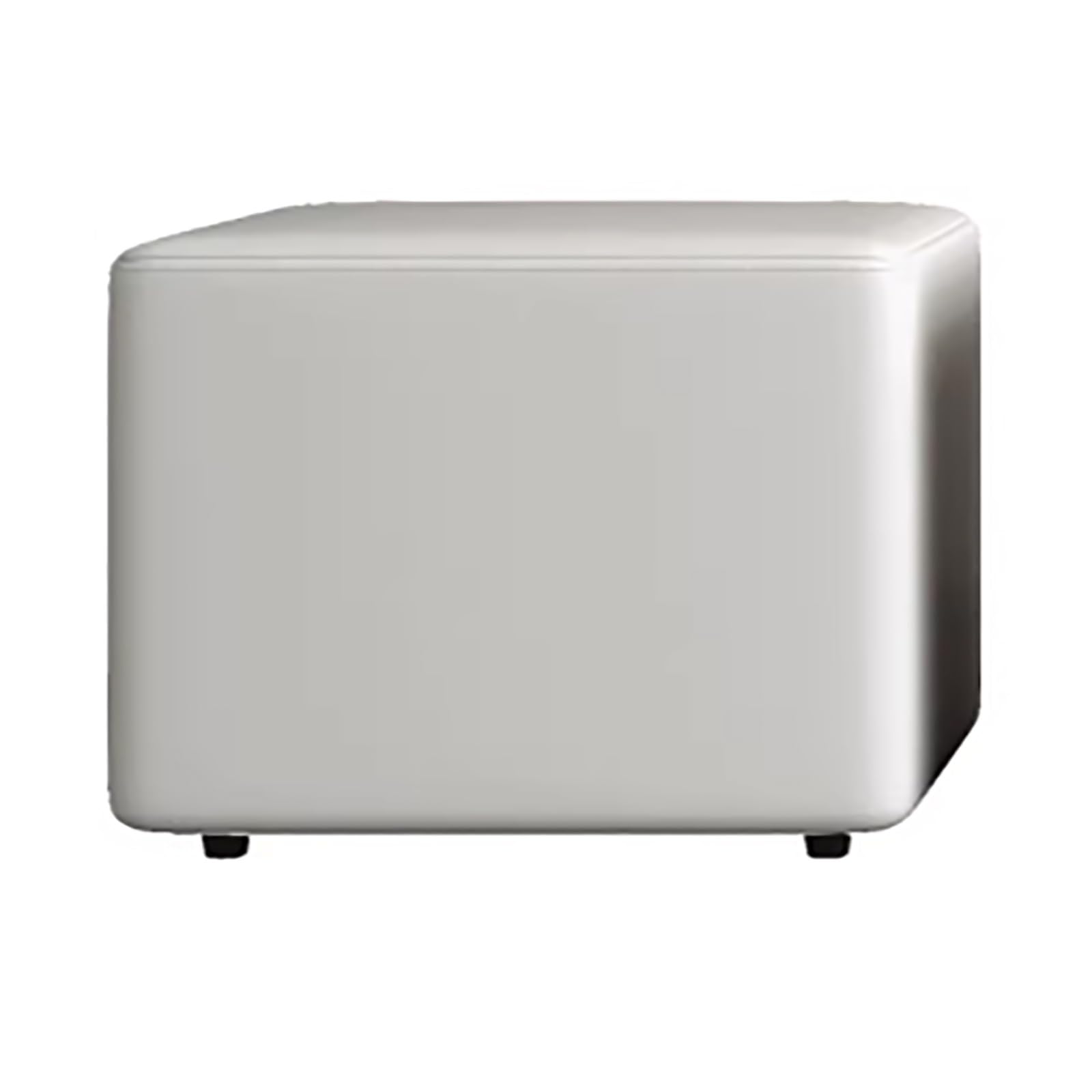 Repose-Pieds avec Coussin en Cuir Naturel - Petit Tabouret Bas Carré de Chambre