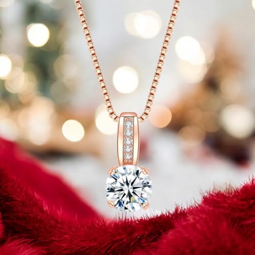 Image of Nilu's Collection Classic Round Solitaire Pendant With Chain & AD Stone | Stylish Delicate Cubic Zircon Pendant with Chain for Women