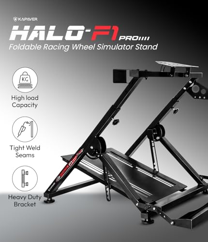 Image of KAPAVER Halo-F1 Pro Steering Wheel Stand, portable & adjustable sim cockpit for Logitech G29 /G920 /G923 /G27 /G25, Thrustmaster T248 /T300RS /T150 /458 TX, Xbox, PS4 & PS5