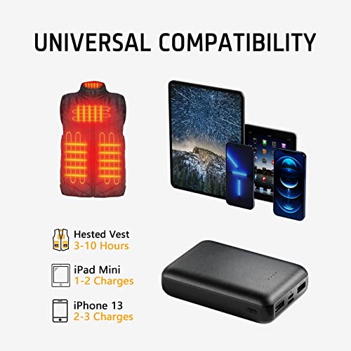 Whsahans 5V 2A Rechargeable Battery Pack For Heated Vest 10000Mah Heated Jacket Battery Power Bank For Heated Vests Heated Jackets Heated Hoodies For Men Women thumb #4