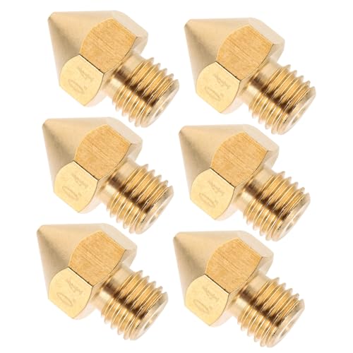 OKUMEYR 6pcs Printer Brass Nozzle Thread Printing Nozzle Extruder Accessories for
